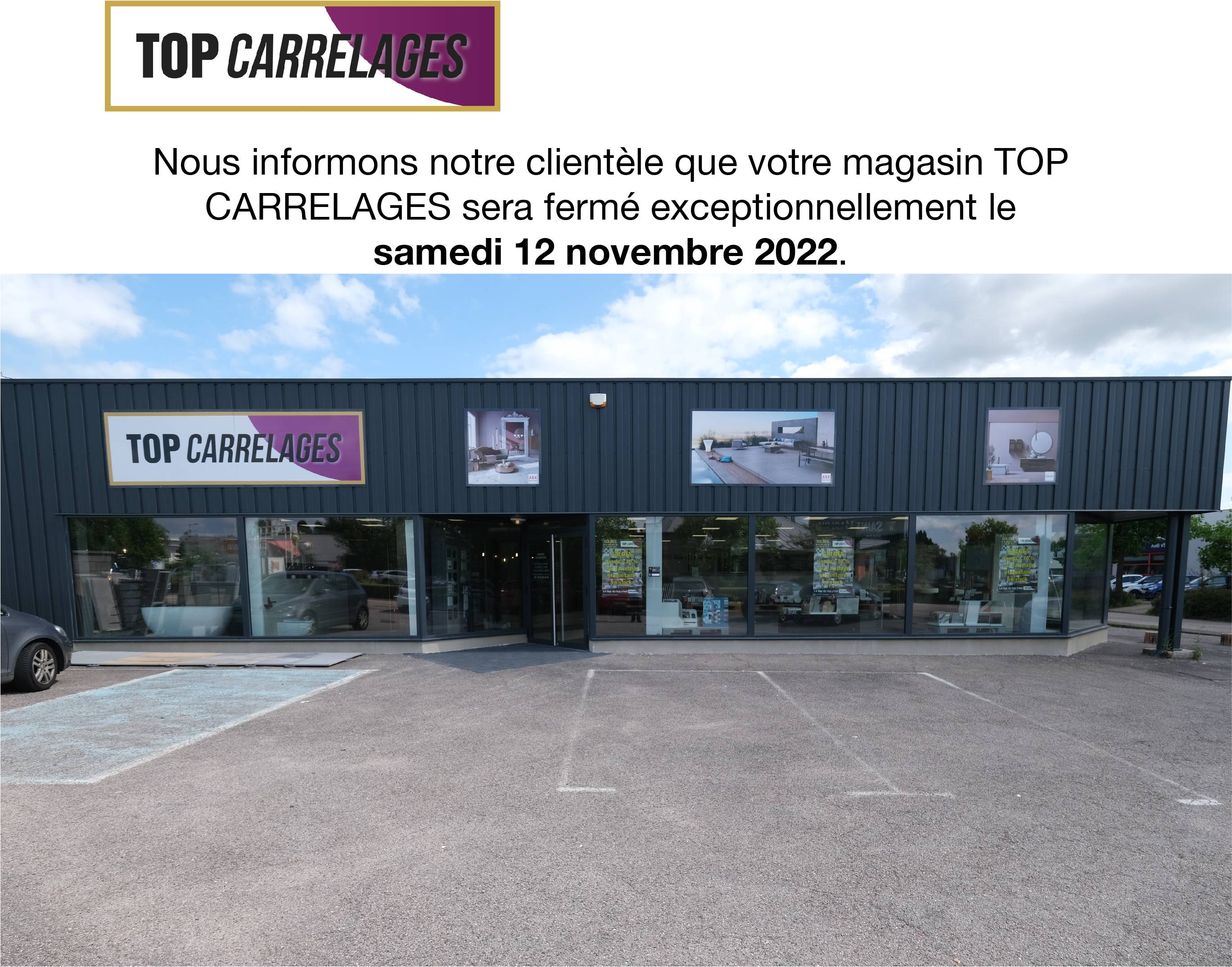 message fermeture magasin
